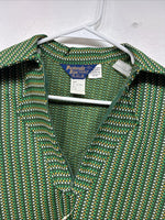 New Women’s Panhandle Slim Green Design Long Sleeve Half Zip Size 12 TT-61
