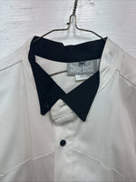 New Men’s Cowboy Threads White Black Long Sleeve Button Up Large V-98