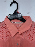 New Women’s Cumberland Pink Designed Long Sleeve Pearl Snap Small II-100