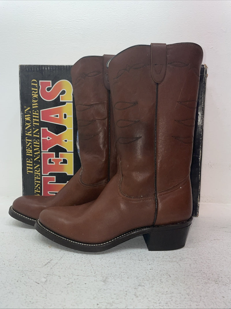 New Men’s Brown Texas Brand Cowboy Boots. 8021 9 D. 3-42