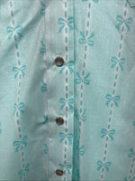 New Women’s H Bar C Blue Bow Short Sleeve Pearl Snap Size 32 LL-56