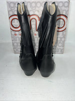 New Children’s Black Dingo Cowboy Boots With Fringe. 11.5 11 1/2 D. 24-117