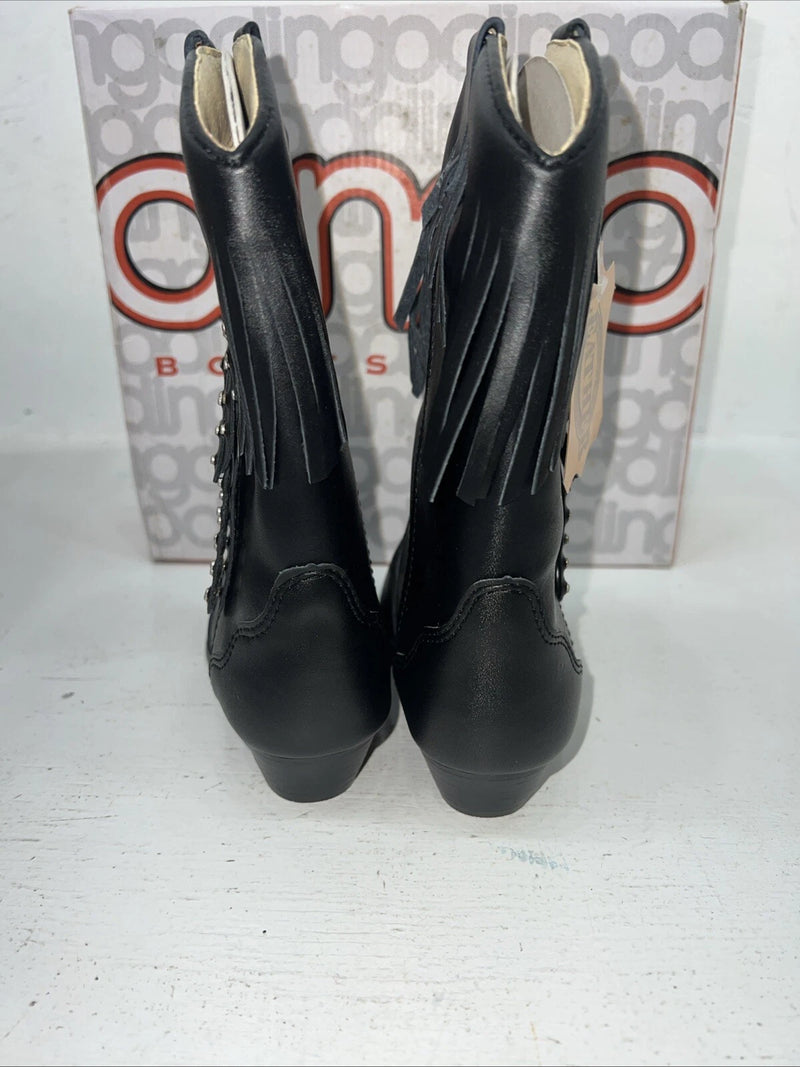 New Children’s Black Dingo Cowboy Boots With Fringe. 11.5 11 1/2 D. 24-117
