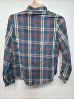 New Girls Panhandle Slim Blue Pink Plaid Long Sleeve Peal Snap Size 6 DD-67