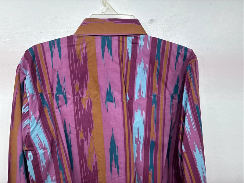 New Women’s Country Charmers Purple Designed Long Sleeve Pearl Snap Large II-80