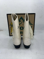 New Women’s White With Fringe Smoky Mountain Cowboy Boots. 1057 J 7 M. 18-47