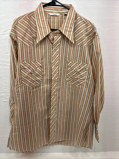 New Men’s Trail Ridge Multicolor Stripe Long Sleeve Pearl Snap 2XL O-22