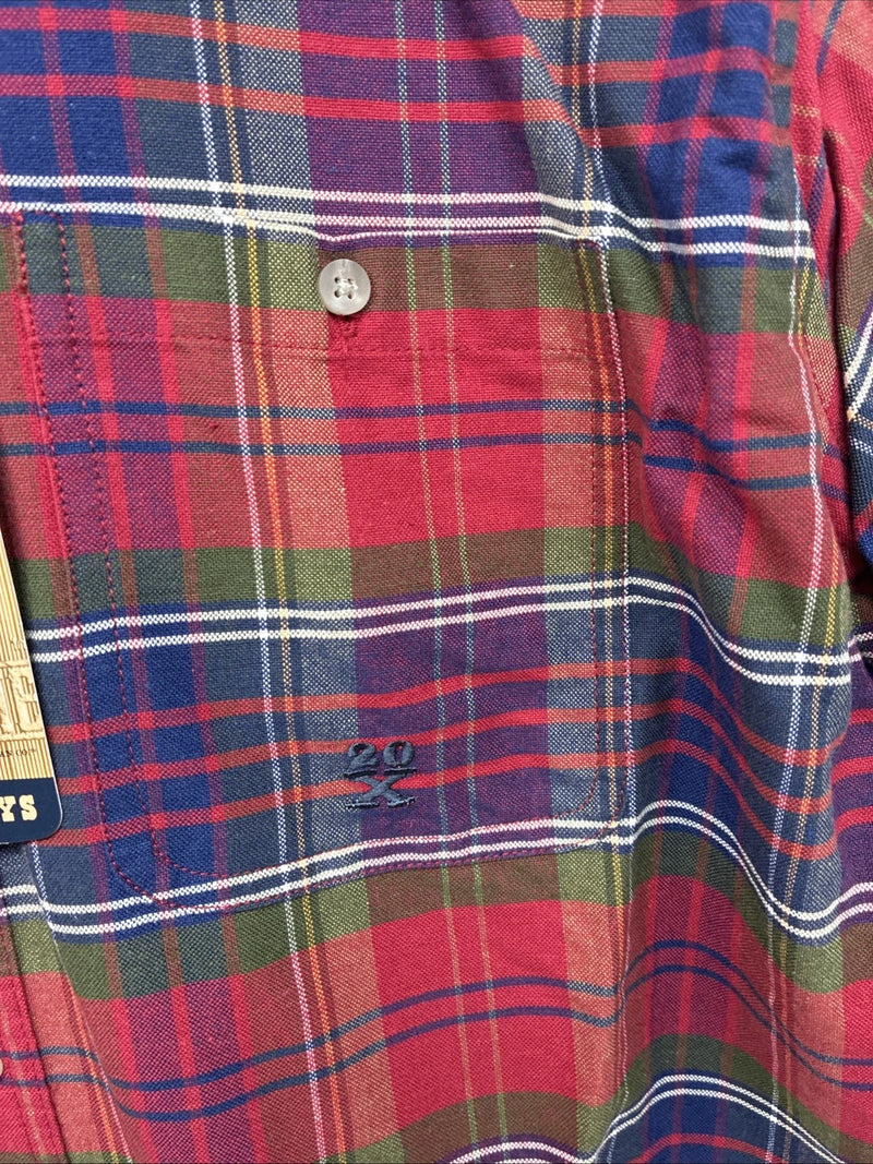 New Boys Twenty X Red Plaid Long Sleeve Pearl Snap XL DD-91