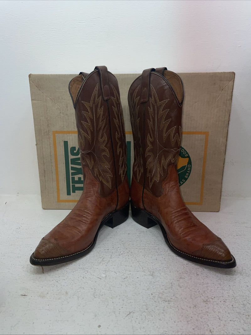 New Men’s Brown Texas Brand Cowboy Boots. 7955 8.5 8 1/2 D. 3-66