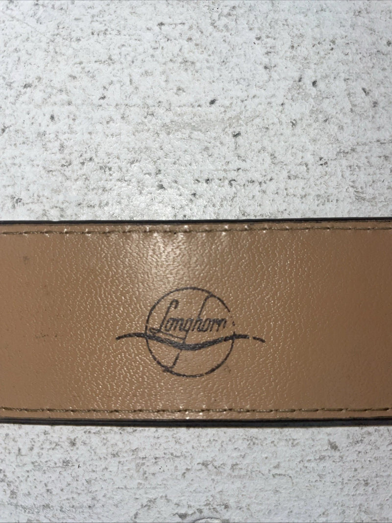 New Brown Genuine Leather Longhorn Tooled 30” Belt #82837 Z-13