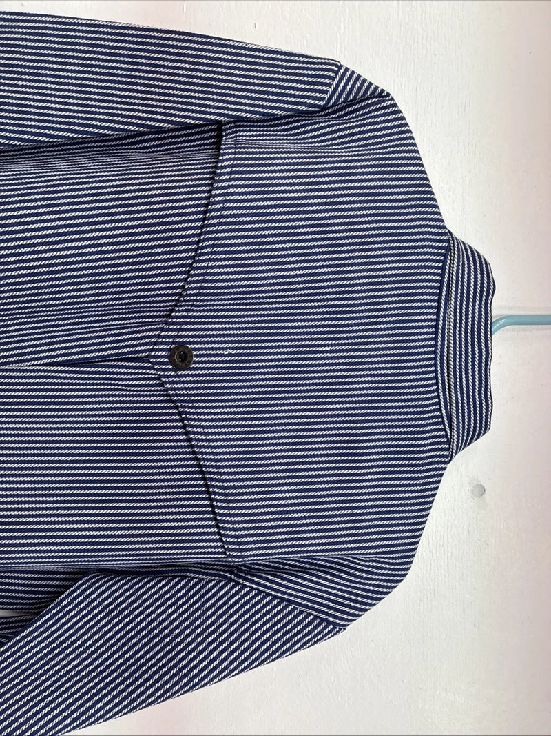 New Kids Denver Blue Stripe Long Sleeve Button Up Size 8 DD-135