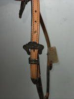 New Leather Royal King One Ear Headstall With Bronze Beads U-40