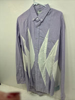 New Men’s Cowboy Threads Purple White Long Sleeve Button Up Medium KK-81