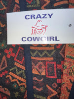 New Women’s Red Crazy Cowgirl Long Sleeve Shirt M #ccj74 3B-91