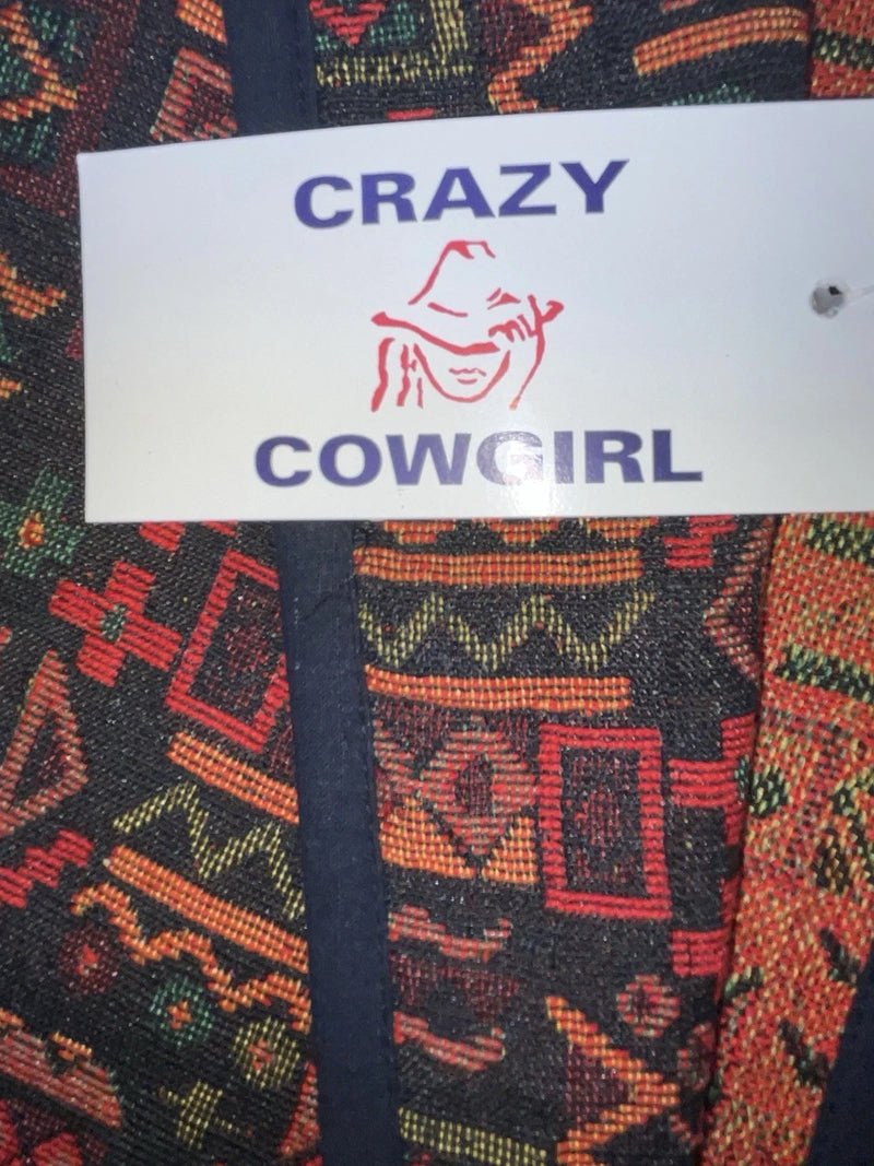 New Women’s Red Crazy Cowgirl Long Sleeve Shirt M #ccj74 3B-91