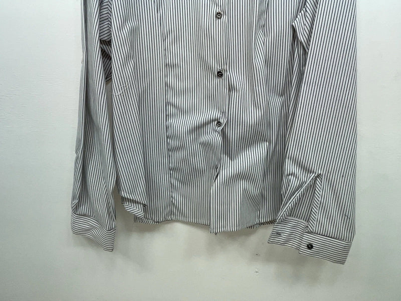 New Women’s Black Striped Cowboy Threads Long Sleeve Button Up Shirt M 3B-90