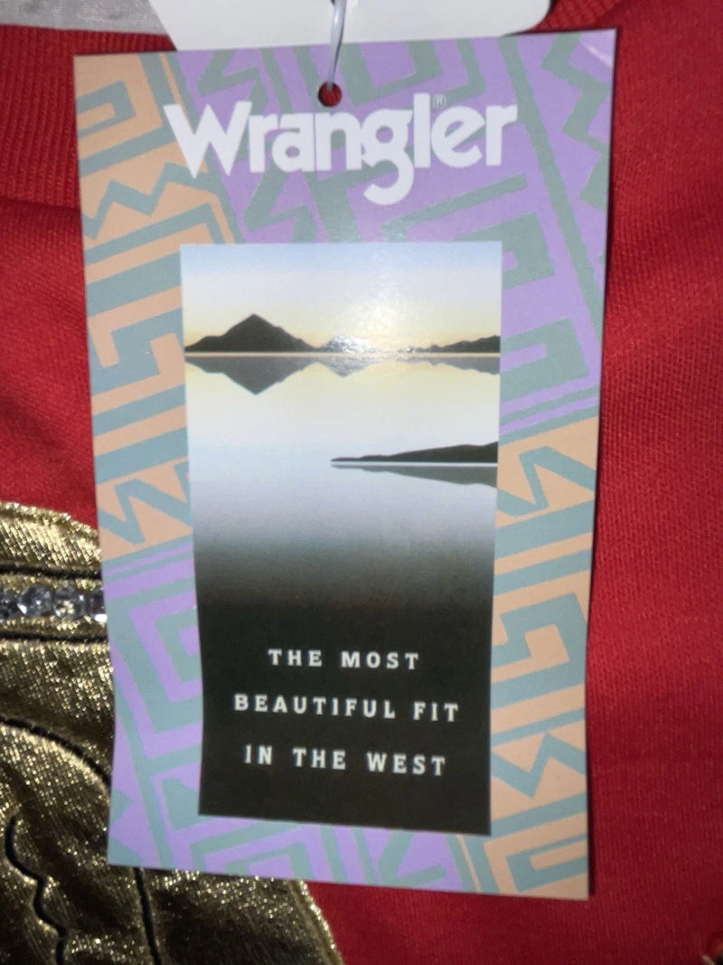 New Women’s Red Wrangler Long Sleeve Shirt S #75500AB 3B-26
