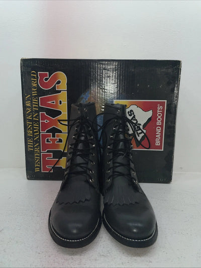 New Men’s Gray Lace Up Texas Brand Cowboy Boots. 8852 9.5 9 1/2 E E. 5-53