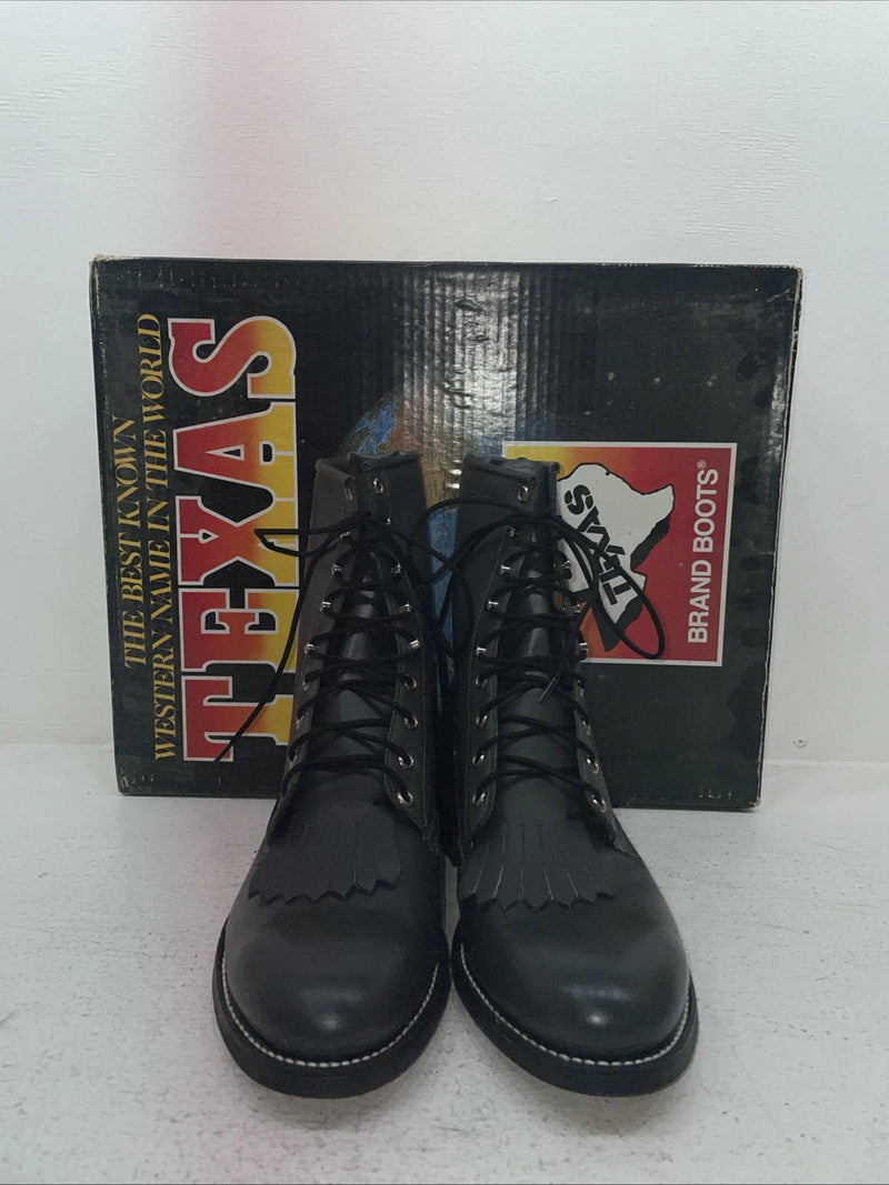 New Men’s Gray Lace Up Texas Brand Cowboy Boots. 8852 9.5 9 1/2 E E. 5-53
