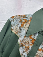 New Women’s Tem Tex Green Floral Long Sleeve Pearl Snap 16 XL CC-95