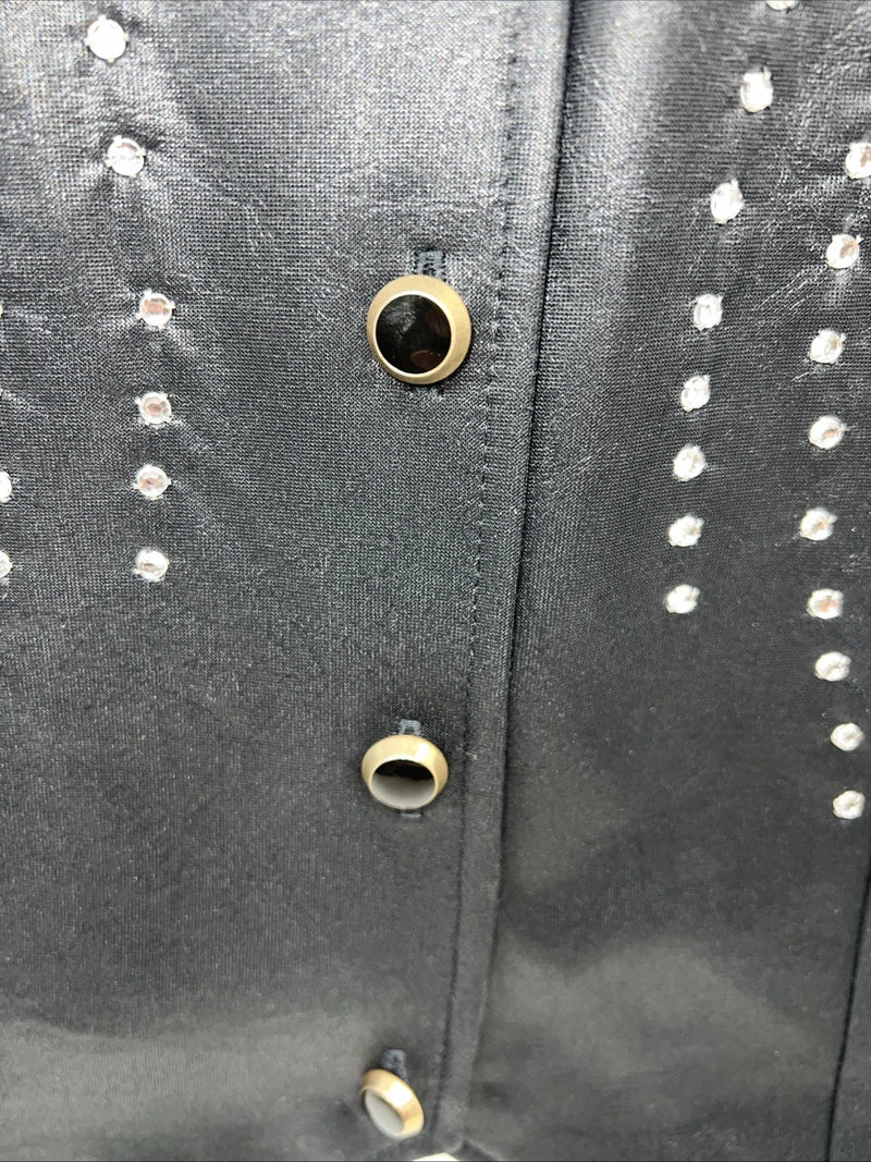 New Women’s 1849 Authentic Ranchwear Black Star Western Show Vest Large L-602
