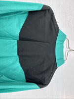 New Men’s ELY Diamond Teal Black Embroidered Long Sleeve Pearl Snap Medium K-32