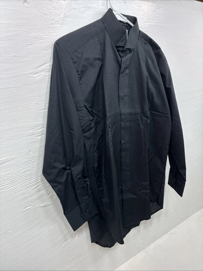 New Classix Black Long Sleeve Button Up English Shirt Small CC-9