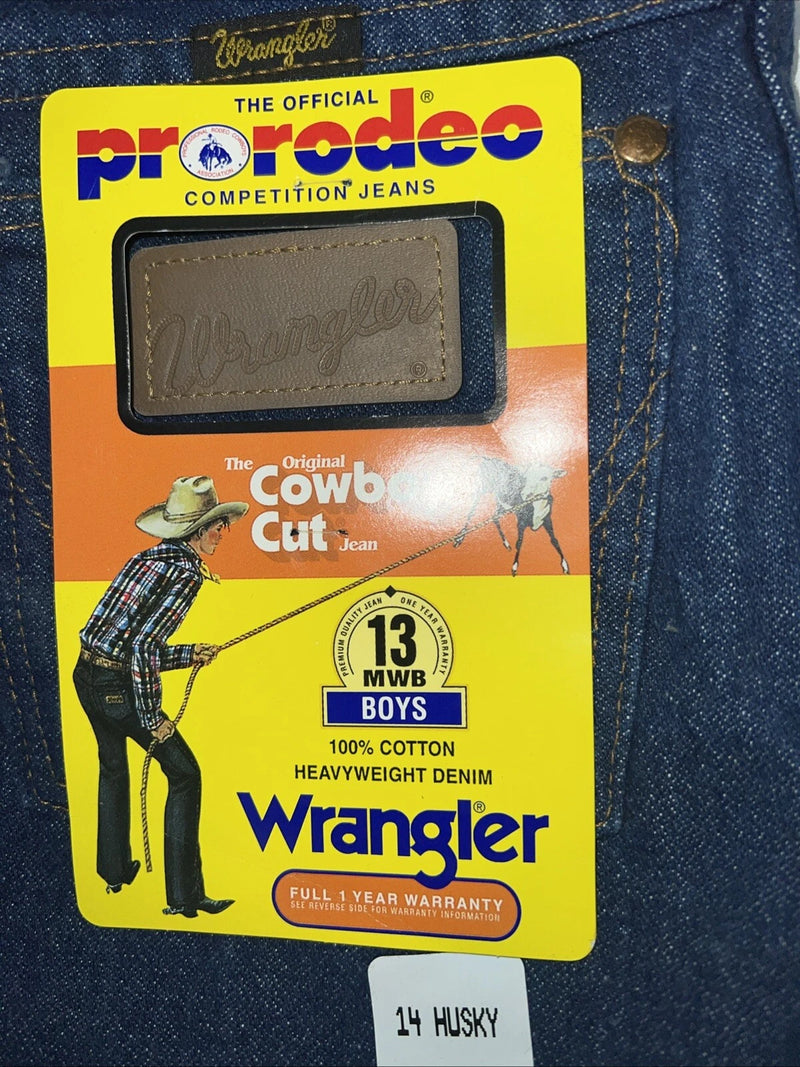 New Boys Pro Rodeo Cowboy Cut Wrangler Jeans. 14 Husky D-10