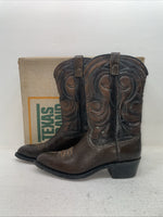 New Men’s Brown Texas Brand Cowboy Boots. 6611 9.5 9 1/2 E E. 4-43