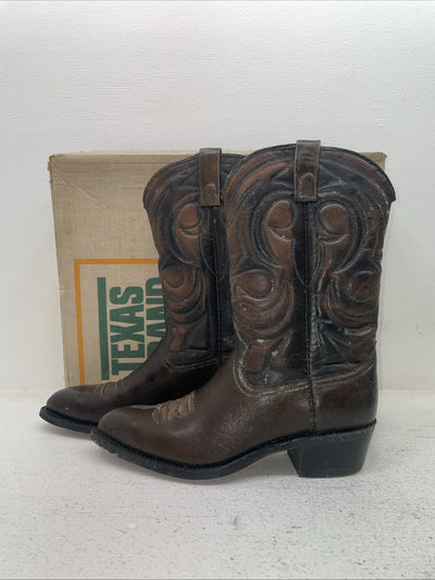 New Men’s Brown Texas Brand Cowboy Boots. 6611 9.5 9 1/2 E E. 4-43