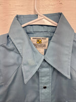 New Men’s Dickson Jenkins Blue Long Sleeve Pearl Snap 16 Large AA-118