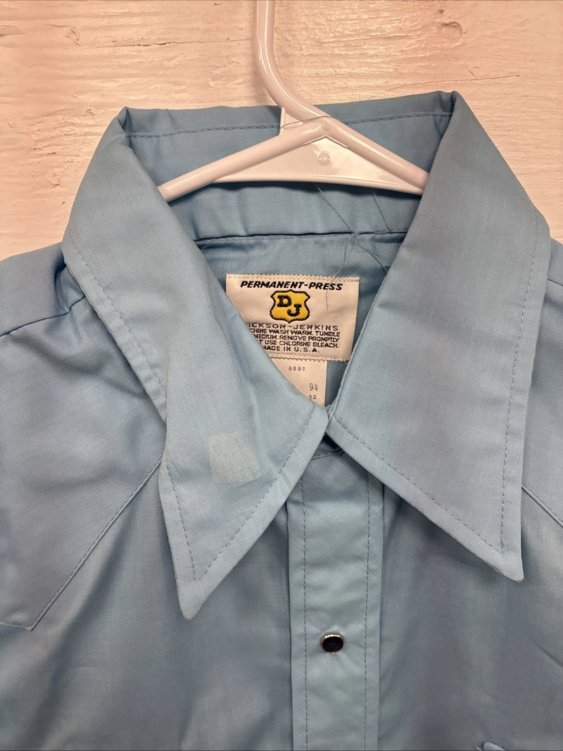 New Men’s Dickson Jenkins Blue Long Sleeve Pearl Snap 16 Large AA-118