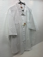 New Men’s ELY Cattleman White Short Sleeve Stripe Pearl Snap 20.5 4XL H-61