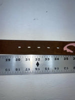 New Brown Genuine Leather Nocona Pink Patterned S Belt #N34430273 JJ-133