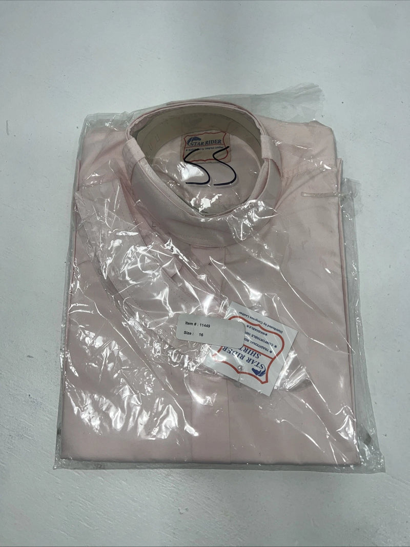 New Women’s Pink Star Rider English Traditional Riding Shirt. 16 #11449 A-138