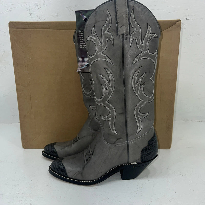 New Women’s Gray Texas Brand Cowboy Boots. 4902 5.5 5 1/2 M. 20-33