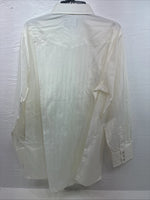 New Men’s White Horse Yellow Stripe Long Sleeve Pearl Snap XL T-77