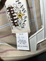 New Men’s Brown Texas Sage Pearl Snap Short Sleeve Shirt. 16.5 L P-43