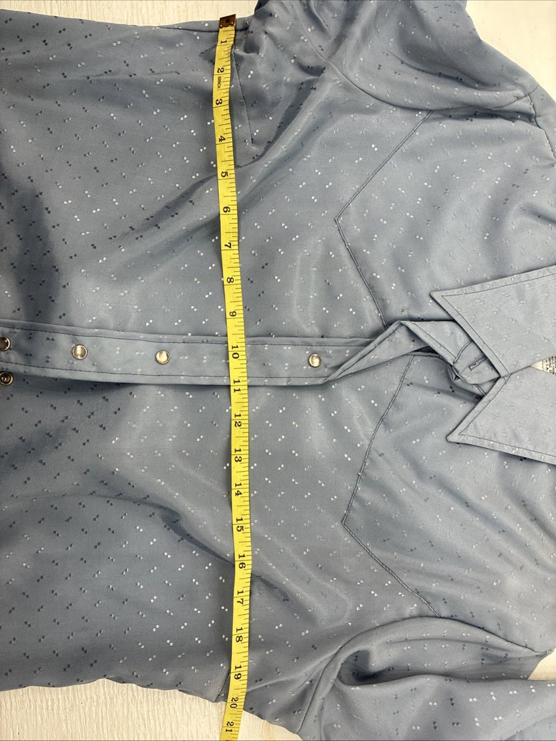 New Kids Dickson Jenkins Blue Long Sleeve Pearl Snap Size 38 CC-101