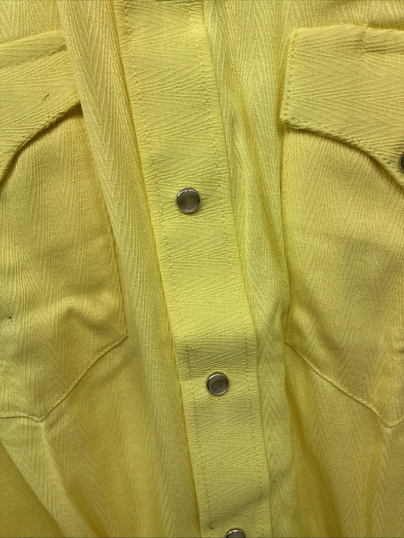 New Women’s Rockmount Yellow Long Sleeve Pearl Snap Size 35 LL-100