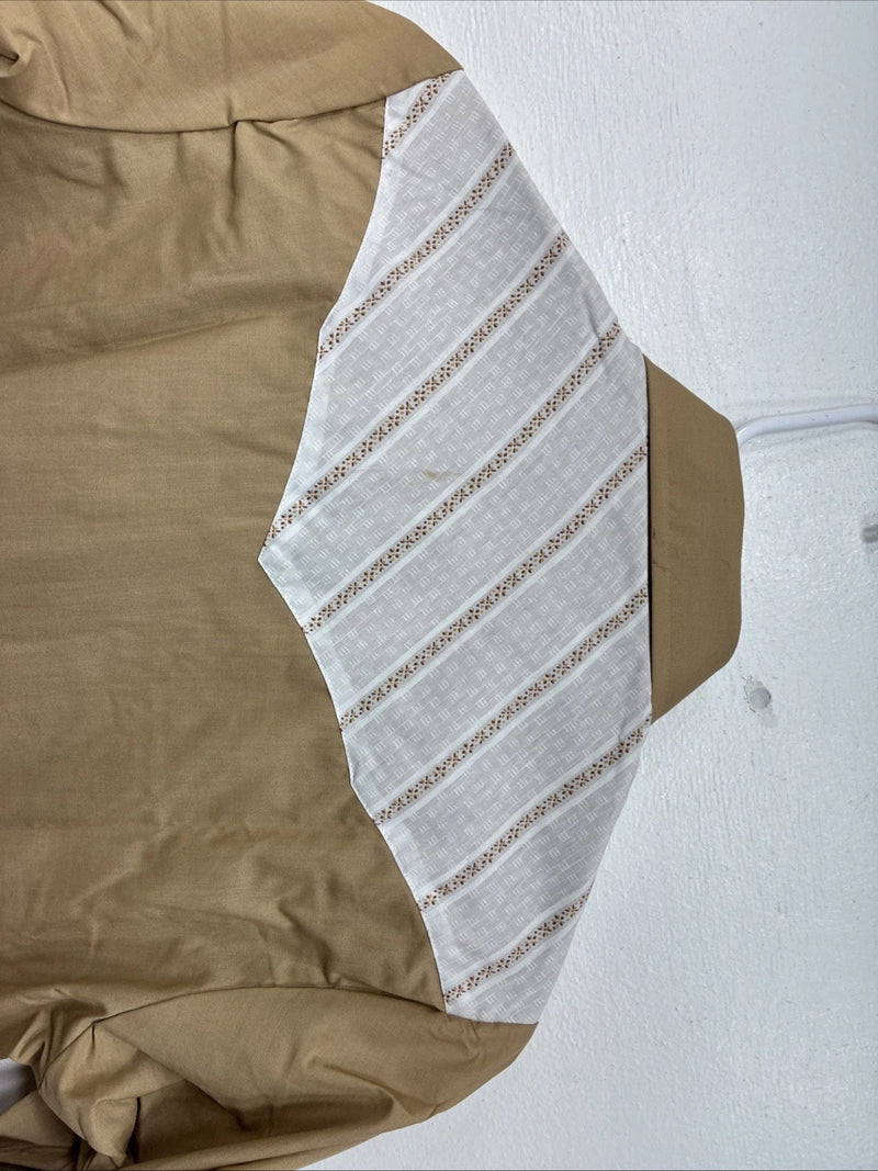 New Women’s Mustang Brown Designed Long Sleeve Pearl Snap Size 16 TT-89