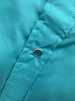 New Men’s ELY Cattleman Teal Short Sleeve Pearl Snap 17 XL M-41
