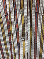 New Men’s Rock mount Multicolor Stripe Long Sleeve Pearl Snap 15.5 Medium AA-71