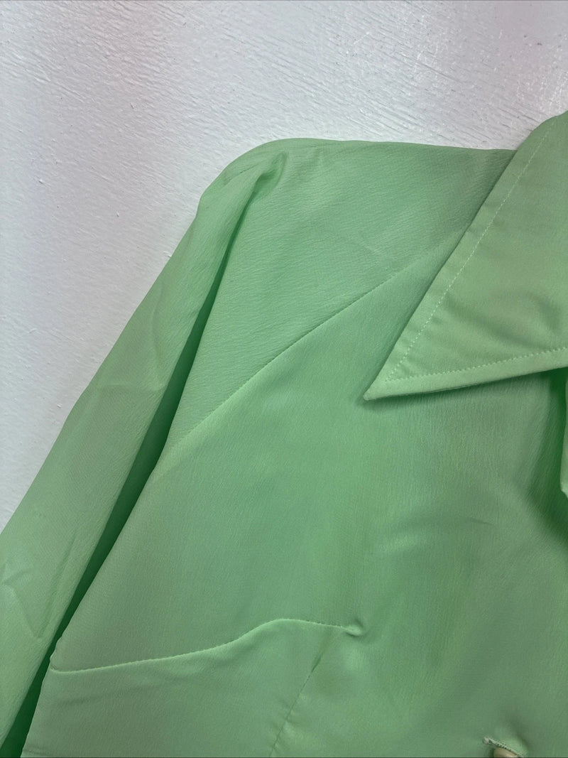 New Women’s Tem Tex Green Long Sleeve Button Up Size 12 KK-38