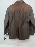 New Men’s Circle S Brown Suit Jacket 40 #25832 II-603