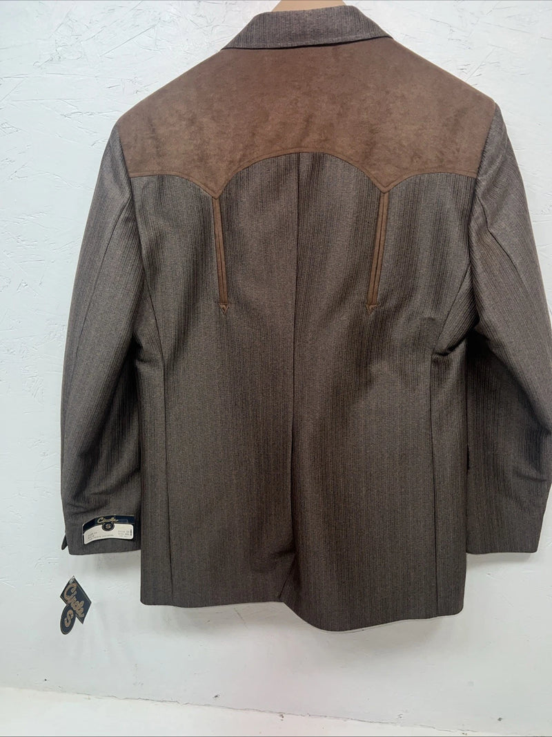 New Men’s Circle S Brown Suit Jacket 40 #25832 II-603