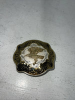 New Men’s Women’s Montana Silversmiths Gold Silver Black Bird Belt Buckle. F-18