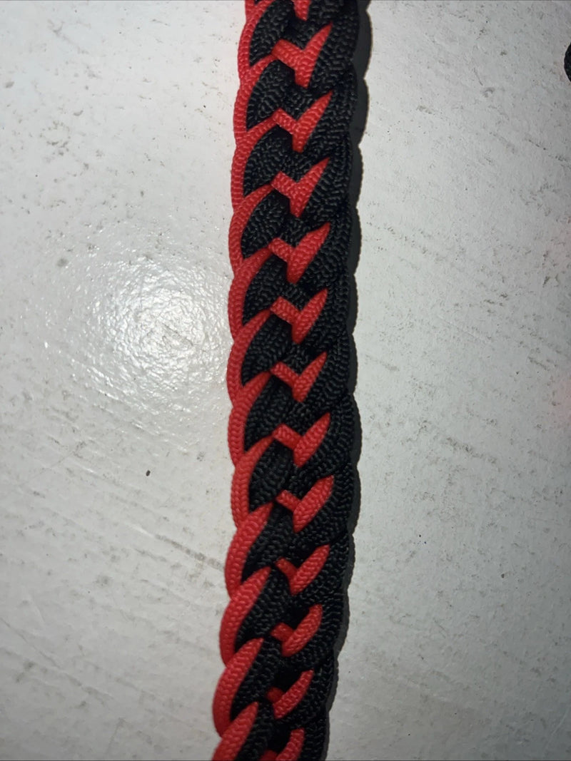 New Tough 1 Red Black Nylon Braided Reins 3/4” X 8” #54-995-106 Y-10