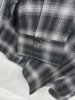 New Women’s Cumberland Gray Plaid Long Sleeve Pearl Snap XL LL-7