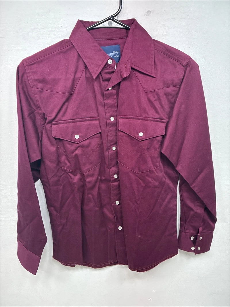 New Kids Wrangler Red Long Sleeve Pearl Snap Size Large LL-24